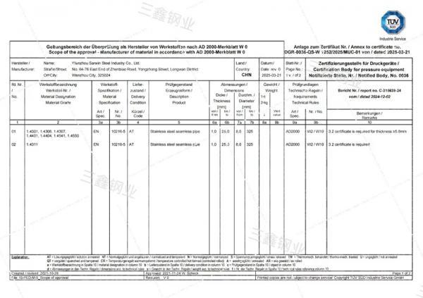 溫州市三鑫鋼業(yè)有限公司,歐盟壓力管道PED 4.3認證