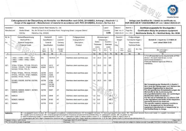 溫州市三鑫鋼業(yè)有限公司,歐盟壓力管道PED 4.3認證